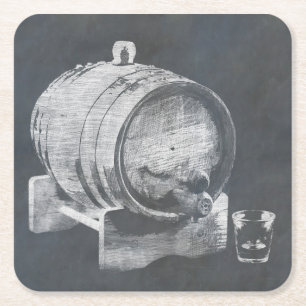 Whisky Rechteckiger Pappuntersetzer