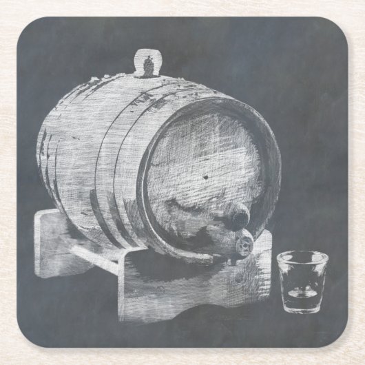 Whisky Rechteckiger Pappuntersetzer (Vorderseite)