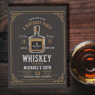 Whisky Rustikal Gereift bis zur Vollkommenheit 50. Einladung