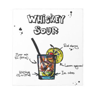 Whisky-saures Cocktail-Rezept Notizblock