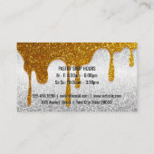 Whisky-Symbol | Gold Glitzer Tropfen Visitenkarte (Rückseite)