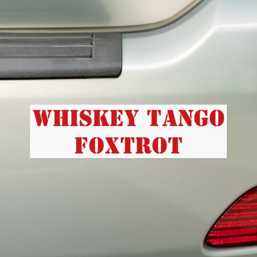 Whisky-Tango Foxtrot Autoaufkleber (Auf Auto)