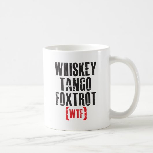 Whisky-Tango Foxtrot - WTF - Schwarzes Kaffeetasse (Rechts)