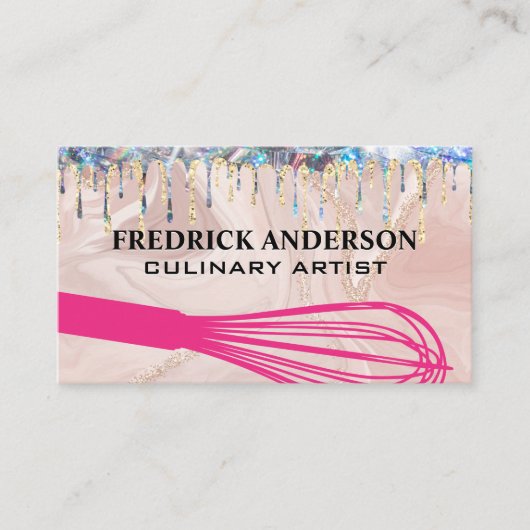 Whisky-Tool | Gold Glitzer Shimmer Tropfen Visitenkarte (Vorderseite)