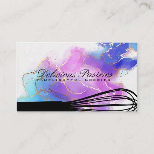 Whisky-Tool | Kulinarisch | Aquarellgoldfolie Visitenkarte (Vorderseite)