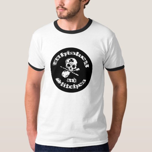 Whisky-und der Wecker-T-Shirt der Stich-Männer T-Shirt (Vorderseite)