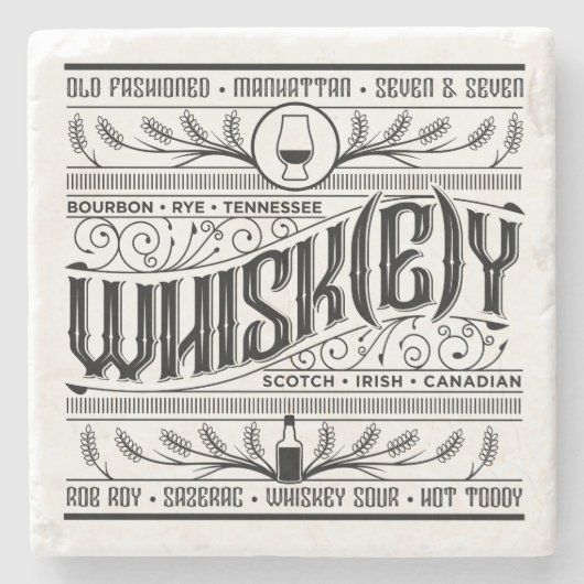 Whisky-Unterlage Steinuntersetzer (Vorderseite)