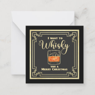 Whisky-Weihnachts-Flat-Notizkarte Mitteilungskarte