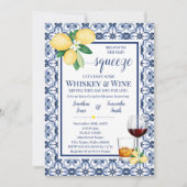 Whisky & Wine Mediterrane Dusche Einladung (Vorderseite)