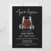 Whiskyglas 100. Geburtstag Einladung (Vorderseite)
