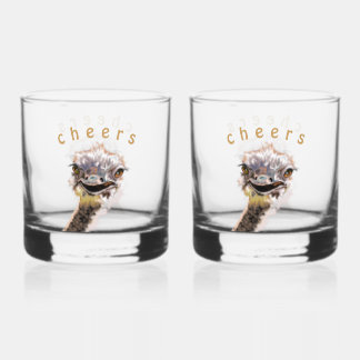 Whiskygläser mit lustigem Strauß - Prost Whiskyglas