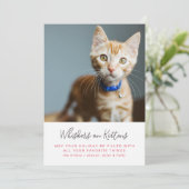 Whiskys auf Kittens Weihnachts-Foto Feiertagskarte (Stehend Vorderseite)