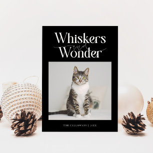 Whiskys & Wonder Cat Foto Schwarzes Weihnachtsfest Feiertagskarte