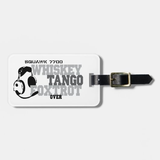 WhiskyTango Foxtrot - Luftfahrt-Spaß Gepäckanhänger (Vorderseite horizontal)