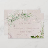 Whisper & Blush 2 Wedding 3 Meal Choice RSVP Card (Vorne/Hinten)