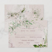 Whisper & Blush 2 Wedding 3 Meal Choice RSVP Card Karte (Vorne/Hinten)