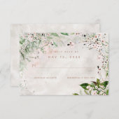 Whisper & Blush Wedding No Meal Choice RSVP Card (Vorne/Hinten)
