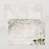 Whisper & Blush Wedding No Meal Choice RSVP Card Karte (Vorne/Hinten)
