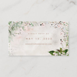 Whisper & Blush Wedding Online RSVP Card Visitenkarte
