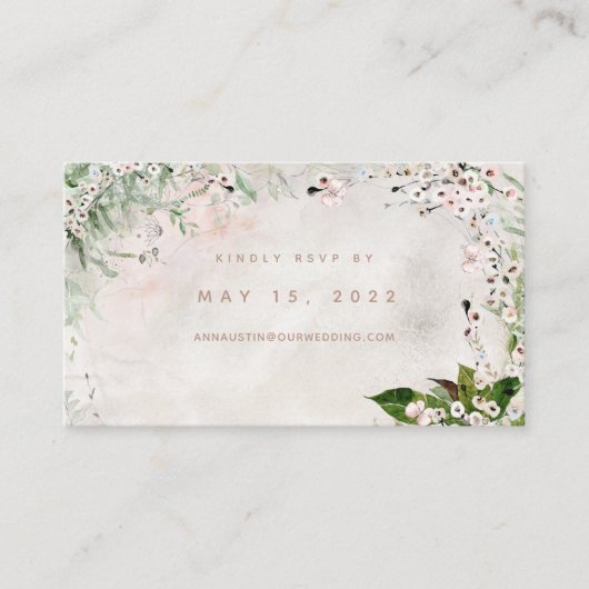 Whisper & Blush Wedding Online RSVP Card Visitenkarte (Vorderseite)