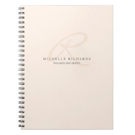 Whisper Pink Elegant Minimalistisches Monogramm Notizblock