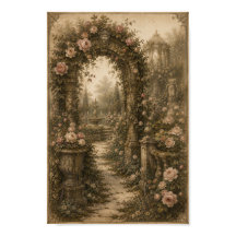 Whisper Rose Arbor Vintage Garden Wall Art