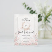 Whisper Soft Pink Floral Romantischer Garten Hochz Postkarte (Stehend Vorderseite)