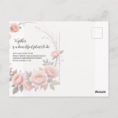 Whisper Soft Pink Floral Romantischer Garten Hochz Postkarte (Rückseite)