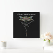 Whisper Words Of Wisdom Brocade Dragonfly Quadratische Wanduhr (Zuhause)