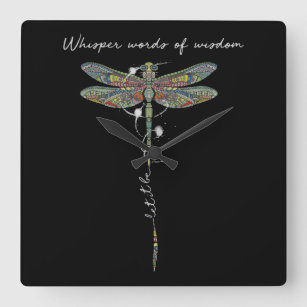 Whisper Words Of Wisdom Brocade Dragonfly Quadratische Wanduhr