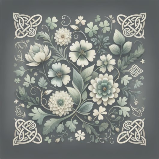 Whispered Clover Knotwork Garden Aufkleber (Vorderseite)