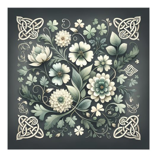 Whispered Clover Knotwork Garden Fotodruck (Vorne)