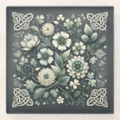 Whispered Clover Knotwork Garden Glasuntersetzer (Vorderseite)