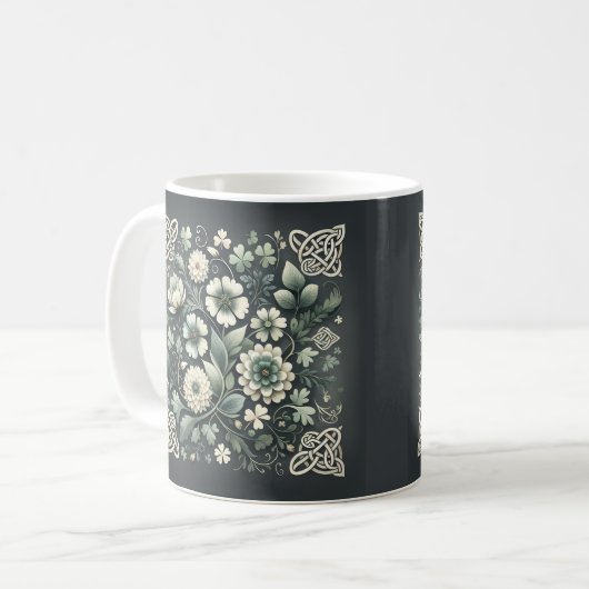 Whispered Clover Knotwork Garden Kaffeetasse (Vorderseite Links)
