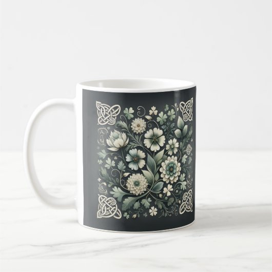 Whispered Clover Knotwork Garden Kaffeetasse (Links)