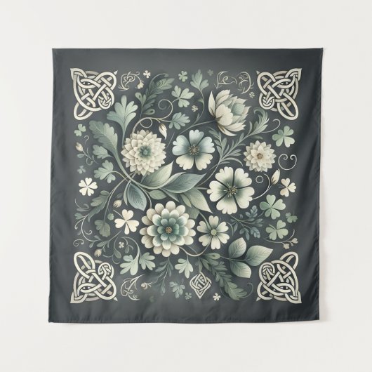 Whispered Clover Knotwork Garden Wandteppich (Vorderseite (Horizontal))