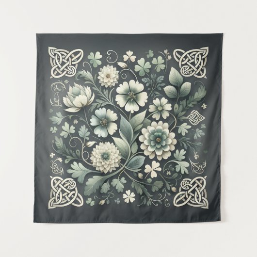 Whispered Clover Knotwork Garden Wandteppich (Vorderseite)