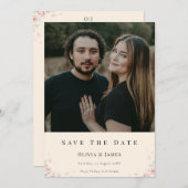 Whispered Petal Elegant Minimalist with Chic photo Save The Date (Vorne/Hinten)