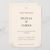 Whispered Petals Elegant Minimalist Save the Date  (Vorne/Hinten)