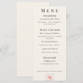 Whispered Petals Elegant Minimalist Wedding Menükarte (Vorne/Hinten)