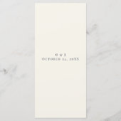 Whispered Petals Elegant Minimalist Wedding  Programm (Rückseite)