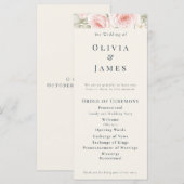 Whispered Petals Elegant Minimalist Wedding  Programm (Vorne/Hinten)