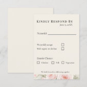Whispered Petals Elegant Minimalist Wedding RSVP Karte (Vorne/Hinten)