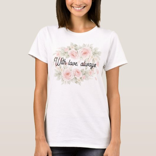 Whispered Petals Elegant Simple Wedding Keepsake T-Shirt (Vorderseite)