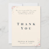 Whispered Petals Minimalist Elegant  Dankeskarte (Vorderseite)