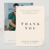 Whispered Petals Minimalist Elegant  Dankeskarte (Vorne/Hinten)