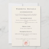 Whispered Petals Minimalist Wedding Details Card Einladung (Vorderseite)