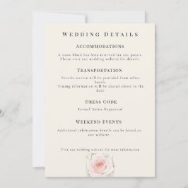 Whispered Petals Minimalist Wedding Details Card Einladung