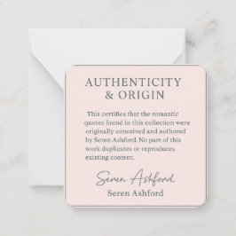 Whispered words- Volume 1_ AUTHENTICITY & ORIGIN Mitteilungskarte