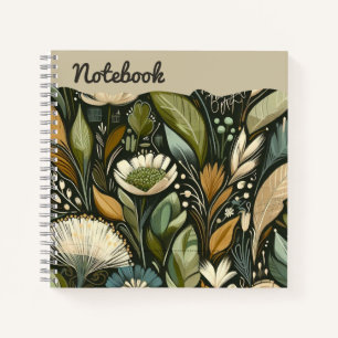 Whispergarten - Abstrakte Wildpflanze Notizblock